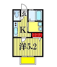 saiwai奏 2階1Kの間取り