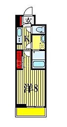 J・J・T II 3階1Kの間取り