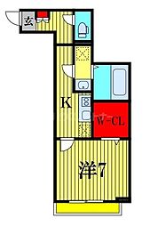 アーバンライフ津田沼 3階1Kの間取り