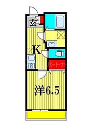 アーバンライフ津田沼 3階1Kの間取り