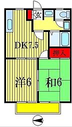 サンパティオC 2DKの間取図画像