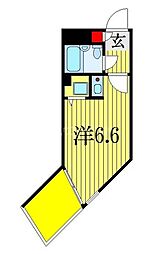シティープラザ船橋 1Kの間取図画像
