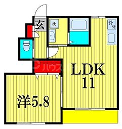 グランベールS6 1LDKの間取図画像