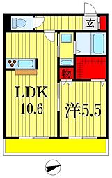 ベイヒルコート西船 1LDKの間取図画像