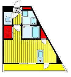 ミリアビタNo.10 ワンルームの間取図画像