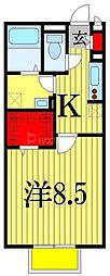 ボンヌール3 1Kの間取図画像