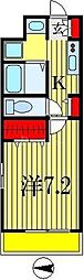 レジディア船橋2 1Kの間取図画像