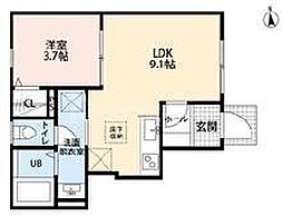 リーブルファイン船橋芝山 1LDKの間取図画像