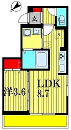 D-SOLACE幕張本郷2丁目 1LDKの間取図画像