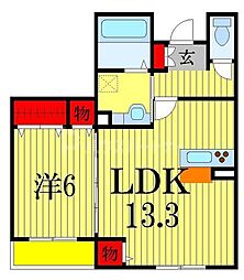 メゾンドール 1LDKの間取図画像
