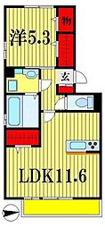 アルシュTOWA 1LDKの間取図画像