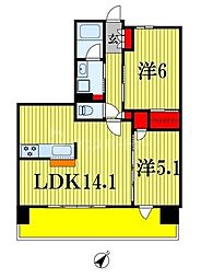 千葉市中央区問屋町マンション 2LDKの間取図画像