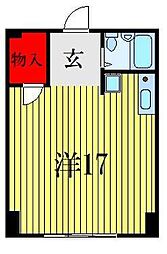 メイ・グリーン塚田 ワンルームの間取図画像