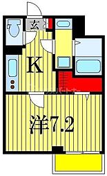 ビラビスタ船橋宮本 1Kの間取図画像