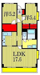 エリートイン船橋 2LDKの間取図画像