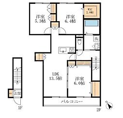 CASABIANCA西船橋C 3LDKの間取図画像