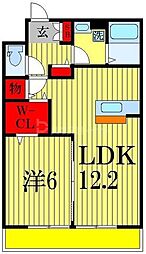 ボンヌール2 1LDKの間取図画像