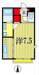シェスタ 1Kの間取図画像