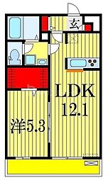 リブリ・アーク2 1LDKの間取図画像