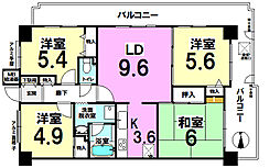 エクセランス堺東 4LDKの間取図画像