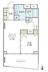 KDXレジデンス南麻布 1LDKの間取図画像