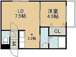 カーサステラータ 1LDKの間取図画像