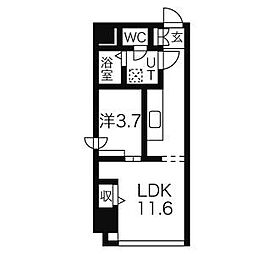 CASATRESNEO 1LDKの間取図画像