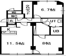 S-FORT南郷通 2LDKの間取図画像