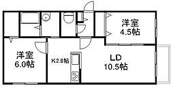 LIBERTYCOURT 2LDKの間取図画像