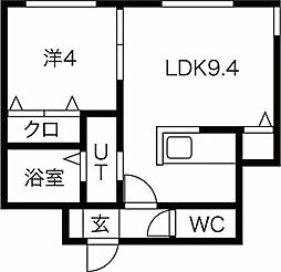 ホープ南7条 1LDKの間取図画像