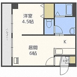 シティテラス南5条 1DKの間取図画像