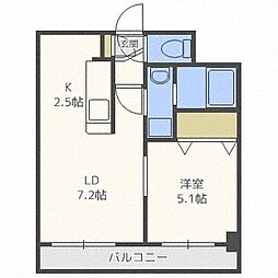 サンライトシティ豊平 1DKの間取図画像