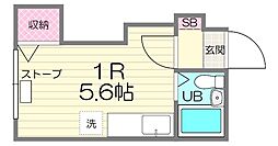 ヘアーコレクションビル ワンルームの間取図画像
