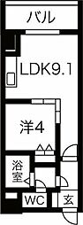 コートロティS15 1LDKの間取図画像