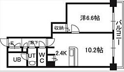 PRIMEURBAN札幌リバーフロント 1LDKの間取図画像