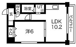 Courtyard 1LDKの間取図画像