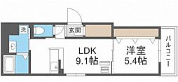 ファインレジデンス南4条イースト 1LDKの間取図画像