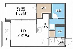 レジデンスキクスイ 1LDKの間取図画像