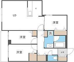 SーRESIDENCE東札幌bling 3LDKの間取図画像