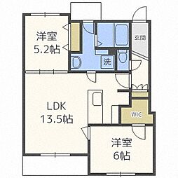 カーサフェリーチェ学園前 2LDKの間取図画像
