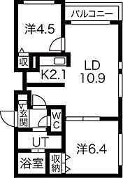ブランシャール栄通FOREST 2LDKの間取図画像
