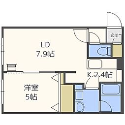 Qualia栄通 1LDKの間取図画像