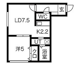 クラリス豊平2 1LDKの間取図画像