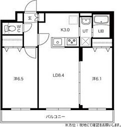 RITZGRANDE東札幌 2LDKの間取図画像