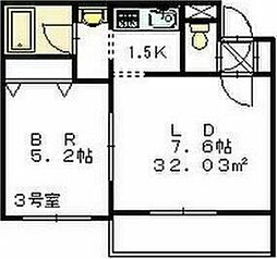 コンフォートステイ南郷通 1LDKの間取図画像