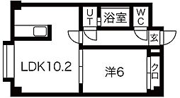 セレーナ南郷 1LDKの間取図画像