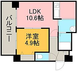 メディカル・コート東札幌 1LDKの間取図画像