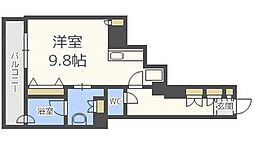 PRIMEURBAN札幌リバーフロント ワンルームの間取図画像