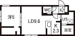 THE EAST SAPPORO 1LDKの間取図画像