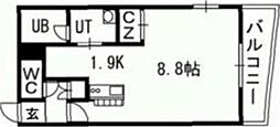 セントポーリア・グランデュール 1Kの間取図画像